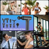 Massage Gun, Muscle Massage Gun Deep Tissue Back Massager for Pain Relief, 20 Speeds Handheld Electric Massager Tool with Silent Brushless Motor, Suitable for Gym Office Home Travel