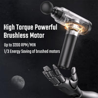 Massage Gun, Muscle Massage Gun Deep Tissue Back Massager for Pain Relief, 20 Speeds Handheld Electric Massager Tool with Silent Brushless Motor, Suitable for Gym Office Home Travel