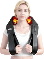 Neck Massager, Shiatsu Shoulder Massager with Heat, Portable 3D Ergonomic Deep Tissue Shoulder and Back Massager for Pain Relief, Birthday and Christmas Gifts for Mom and Dad, Men and Women