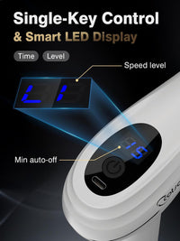 Massage Gun with Upgraded Extension Handle, Percussion Deep Tissue Back Massager with 4 Massage Heads & 6 Speed Levels, Muscles/Neck/Shoulders/Waist/Legs Massager for Pain Relief, Gifts