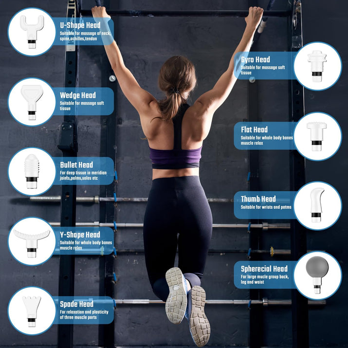 Massage Gun Deep Tissue, Muscle Massage Gun Back Massager for Pain Relief, 20 Speeds Handheld Electric Massager Tool with Silent Brushless Motor, Suitable for Gym Office Home Travel