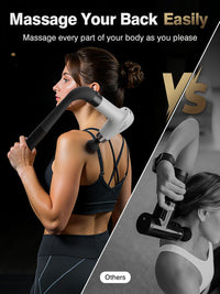 Massage Gun with Upgraded Extension Handle, Percussion Deep Tissue Back Massager with 4 Massage Heads & 6 Speed Levels, Muscles/Neck/Shoulders/Waist/Legs Massager for Pain Relief, Gifts