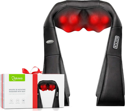 Cordless Shiatsu Neck and Shoulder Massager with Heat,Portable Massagers for Neck and Back,3D Deep Tissue Kneading Back Massager for Muscle Pain Relief,Perfect Gifts for Men and Woman