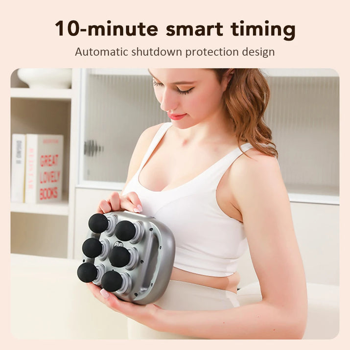 Professional Six-Head Fascia Gun Electric Massager Back Body Muscle Relaxation Massage Machine Hands-Free Home Use