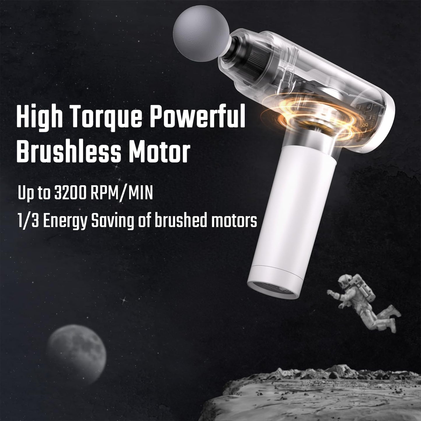 Massage Gun Deep Tissue, Muscle Massage Gun Back Massager for Pain Relief, 20 Speeds Handheld Electric Massager Tool with Silent Brushless Motor, Suitable for Gym Office Home Travel