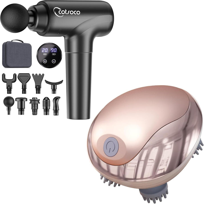 Massage Gun & Electric Pet Cat Massager for Hair Growth, Deep Clean and Stress Relax