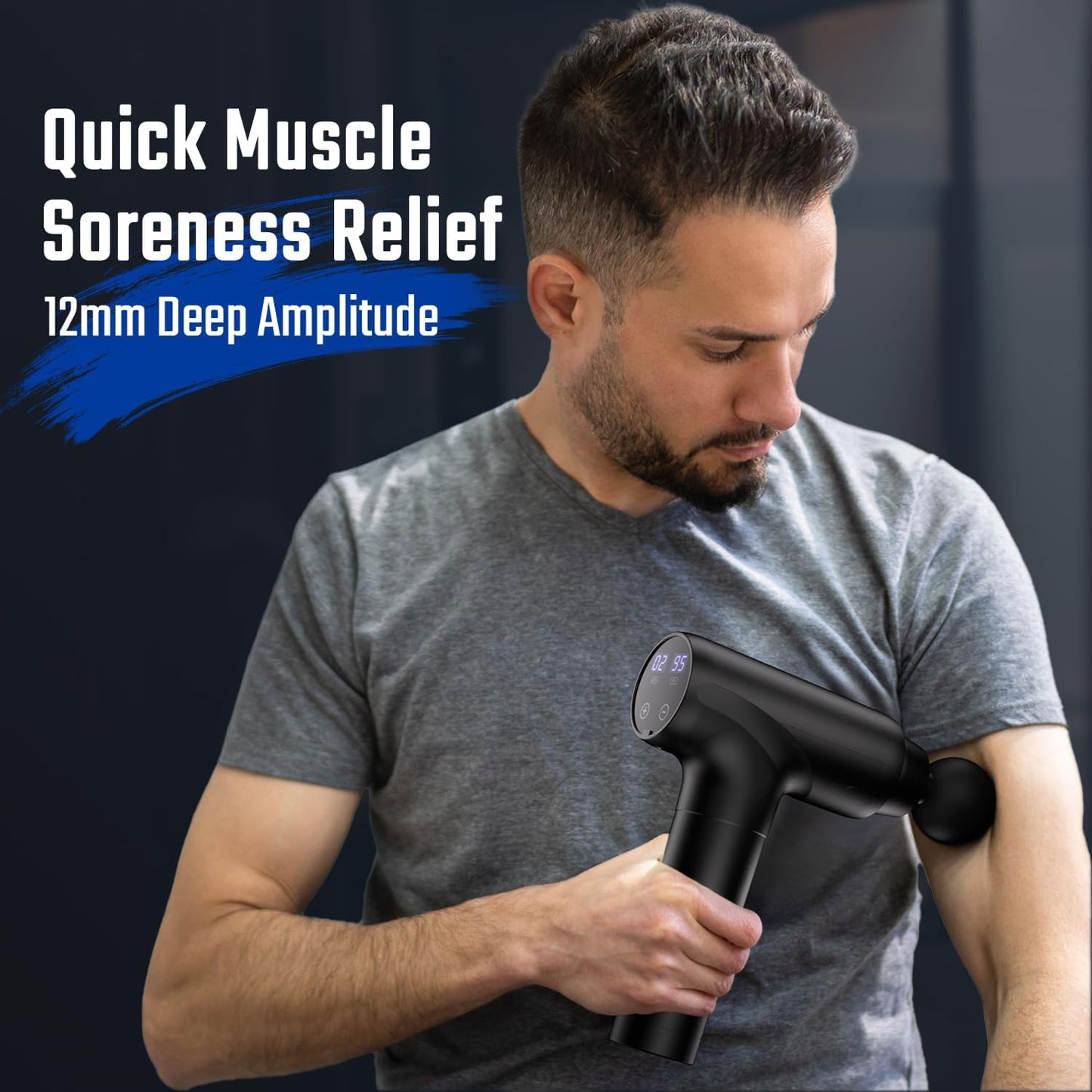 Massage Gun, Muscle Massage Gun Deep Tissue Back Massager for Pain Relief, 20 Speeds Handheld Electric Massager Tool with Silent Brushless Motor, Suitable for Gym Office Home Travel