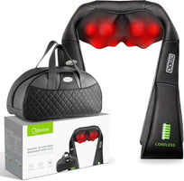 Cordless Shiatsu Neck and Shoulder Massager with Heat,Portable Massagers for Neck and Back,3D Deep Tissue Kneading Back Massager for Muscle Pain Relief,Perfect Gifts for Men and Woman